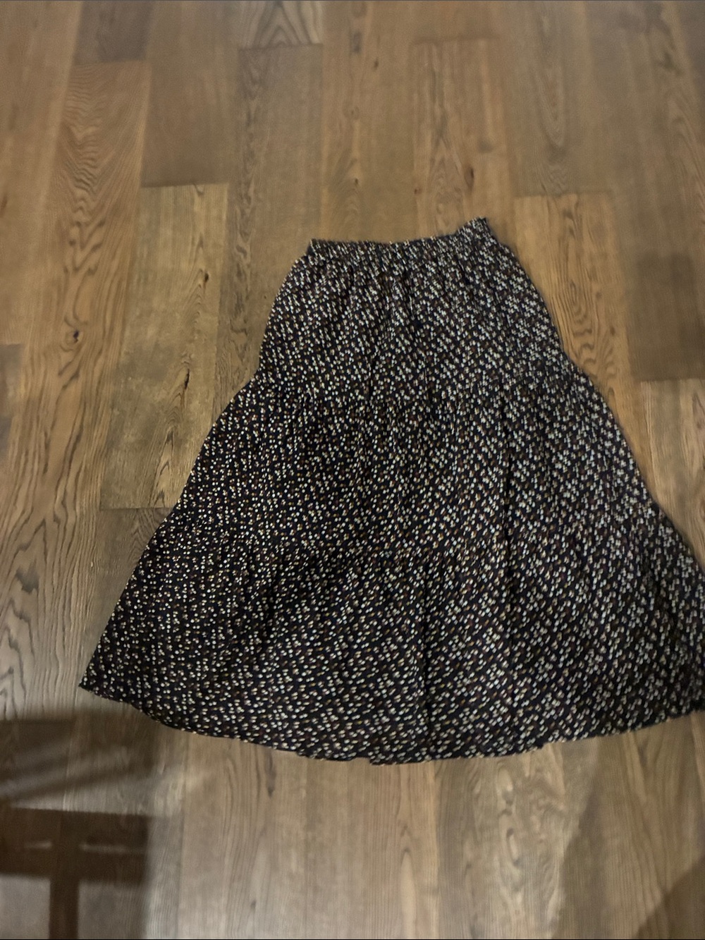 Madewell Black Floral Maxi Skirt with Tiny Multicolor Print - Picture 1 of 2
